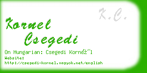 kornel csegedi business card